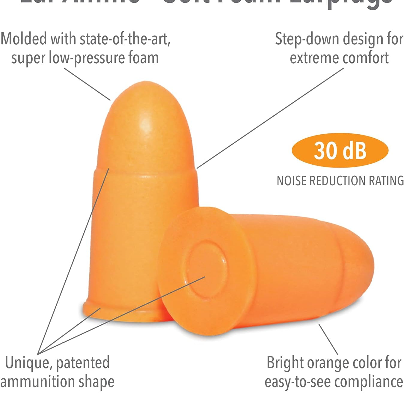 Ear Ammo Soft Foam Earplugs (7 Pairs) + Aluminium Carry Case Earplugs Mack's
