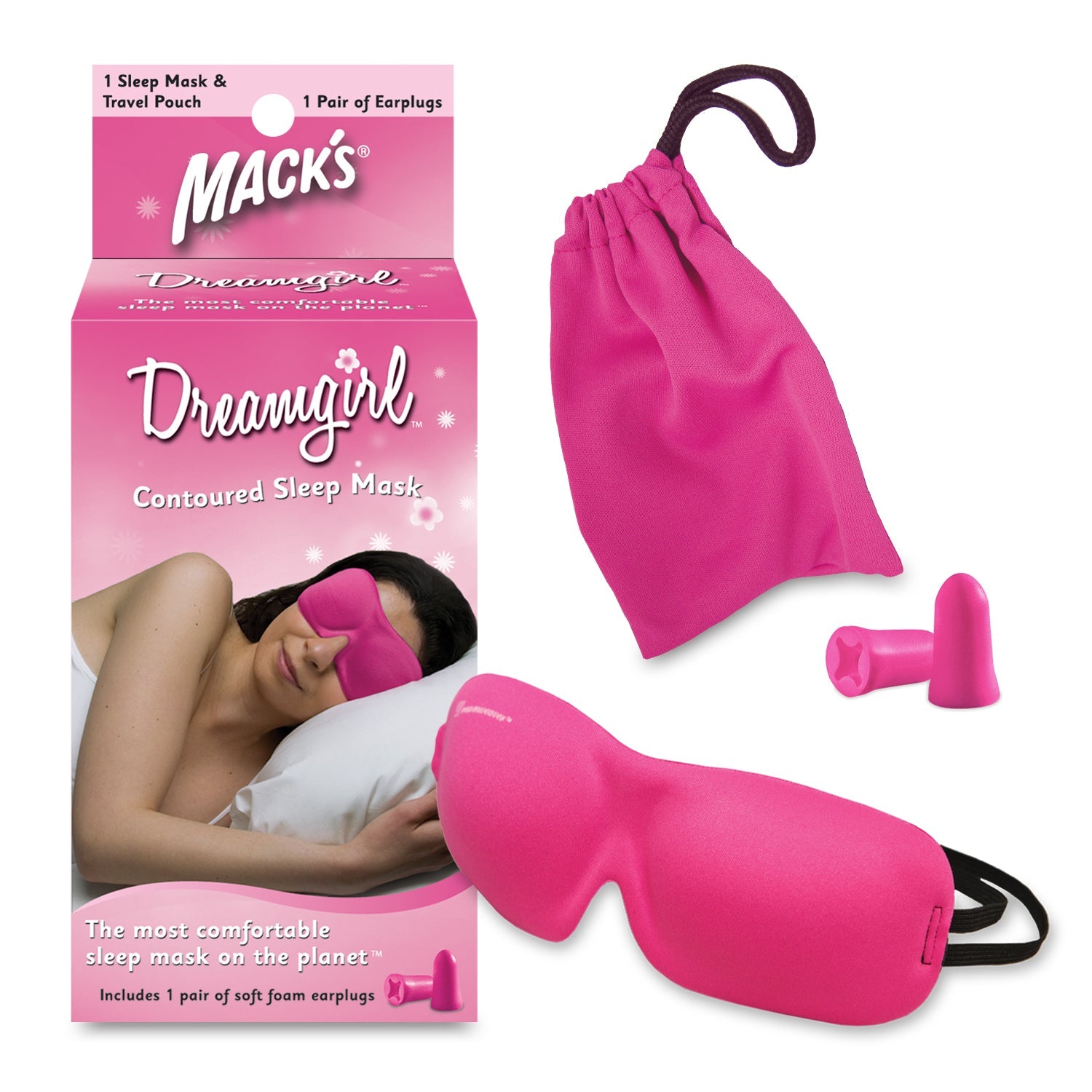 Dreamgirl Contoured Sleep Mask Earplugs Mack's