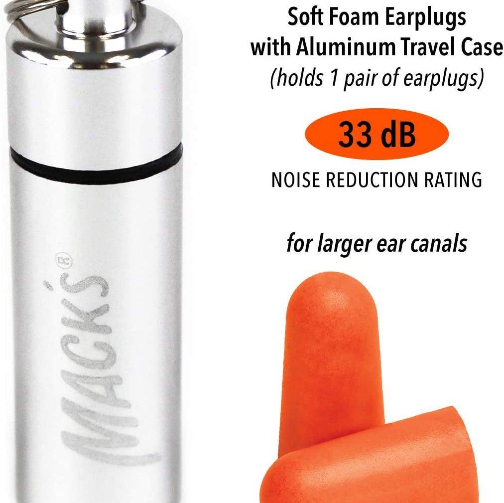 Maximum Protection Soft Foam Shooting Earplugs, 7 Pair with Travel Case Earplugs Mack's