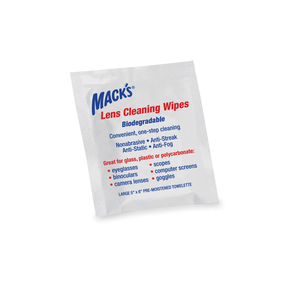 Spotless Screen and Lens Wipes (Pack of 20) - White/Blue Screen & Lens Wipes Mack's