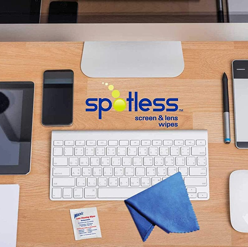 Spotless Screen and Lens Wipes (Pack of 20) - White/Blue Screen & Lens Wipes Mack's