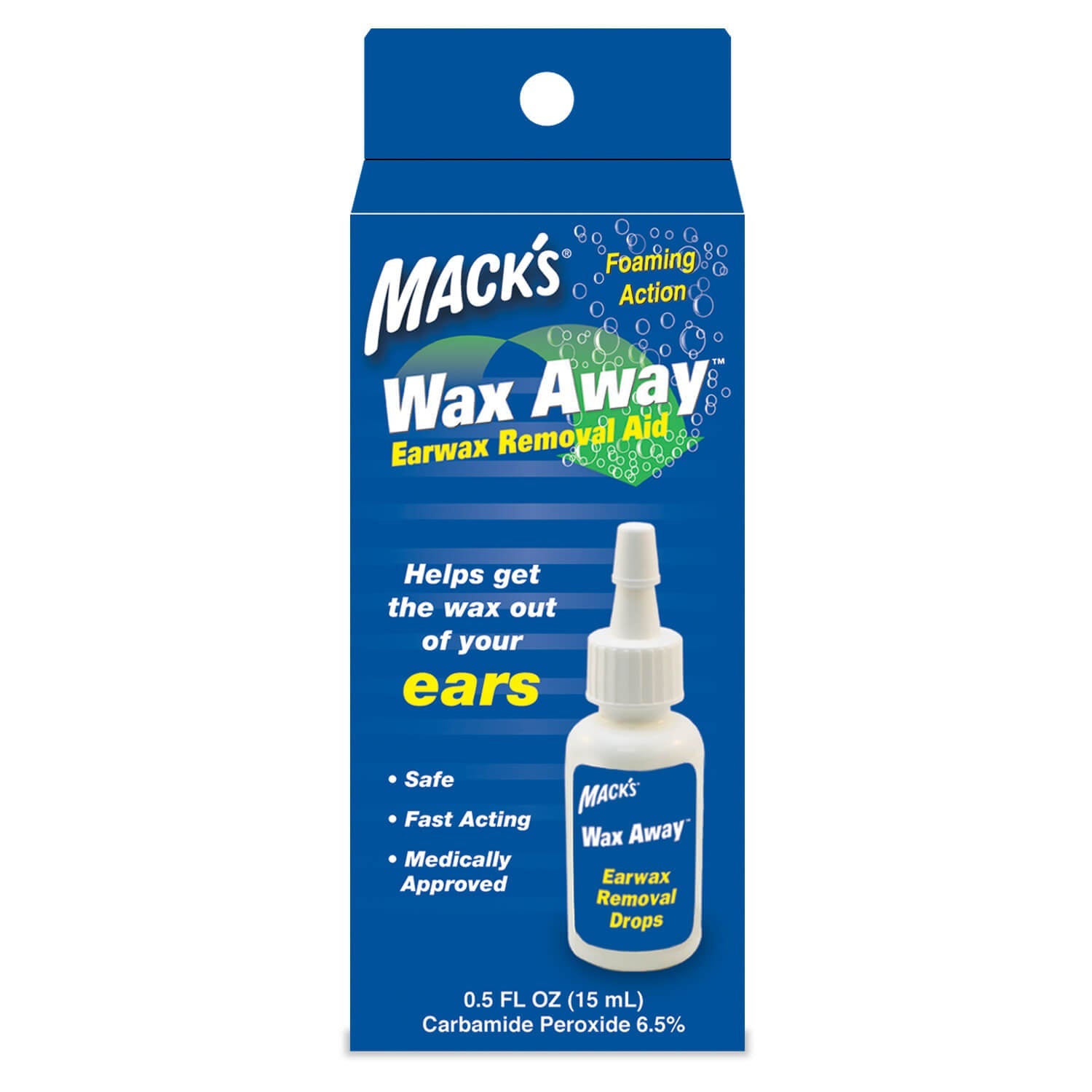 Wax Away Earwax Removal System Earplugs Mack's Wax Away Earwax Removal System Only (No Bulb Syringe)