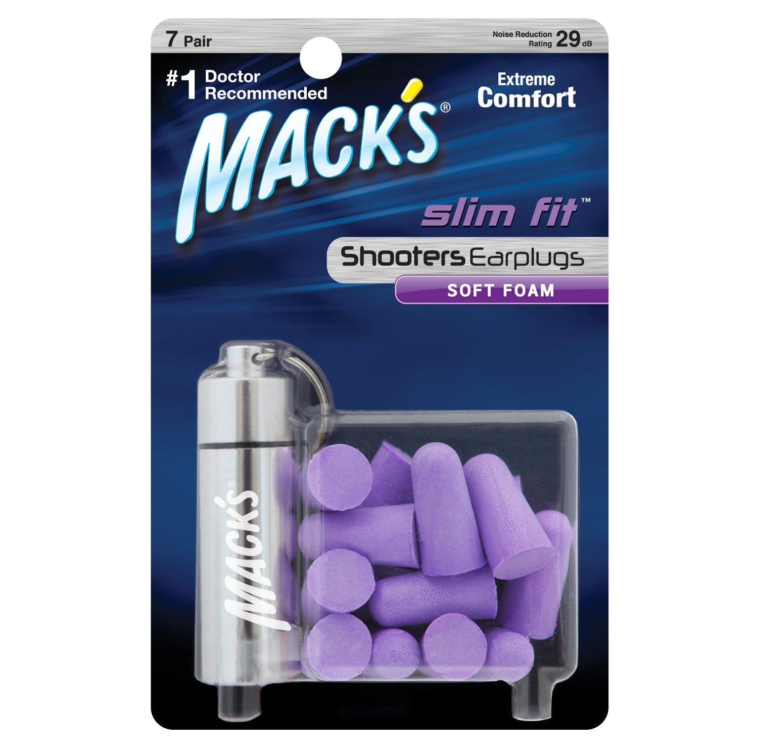 Slim Fit Soft Foam Shooting Earplugs, 7 Pair with Travel Case – Small Ear Plugs for Hunting, Tactical, Target, Skeet and Trap Shooting Earplugs Mack's