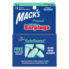 Original Soft Foam Earplugs Earplugs Mack's 10 Pairs + Travel Case  