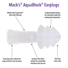 Aqua Block Ear Plugs Earplugs Mack's   