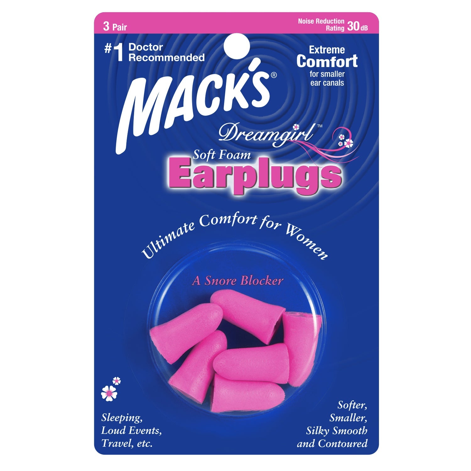 Dreamgirl Soft Foam Earplugs Earplugs Mack's 3 Pairs  