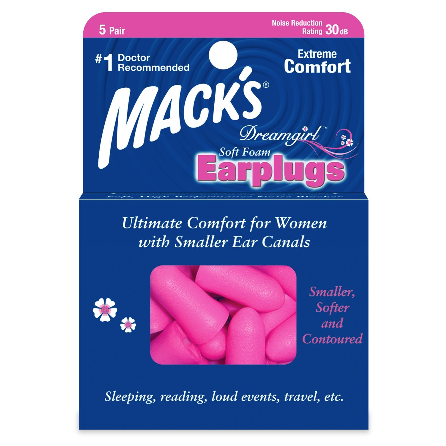 Dreamgirl Soft Foam Earplugs Earplugs Mack's 5 Pairs  